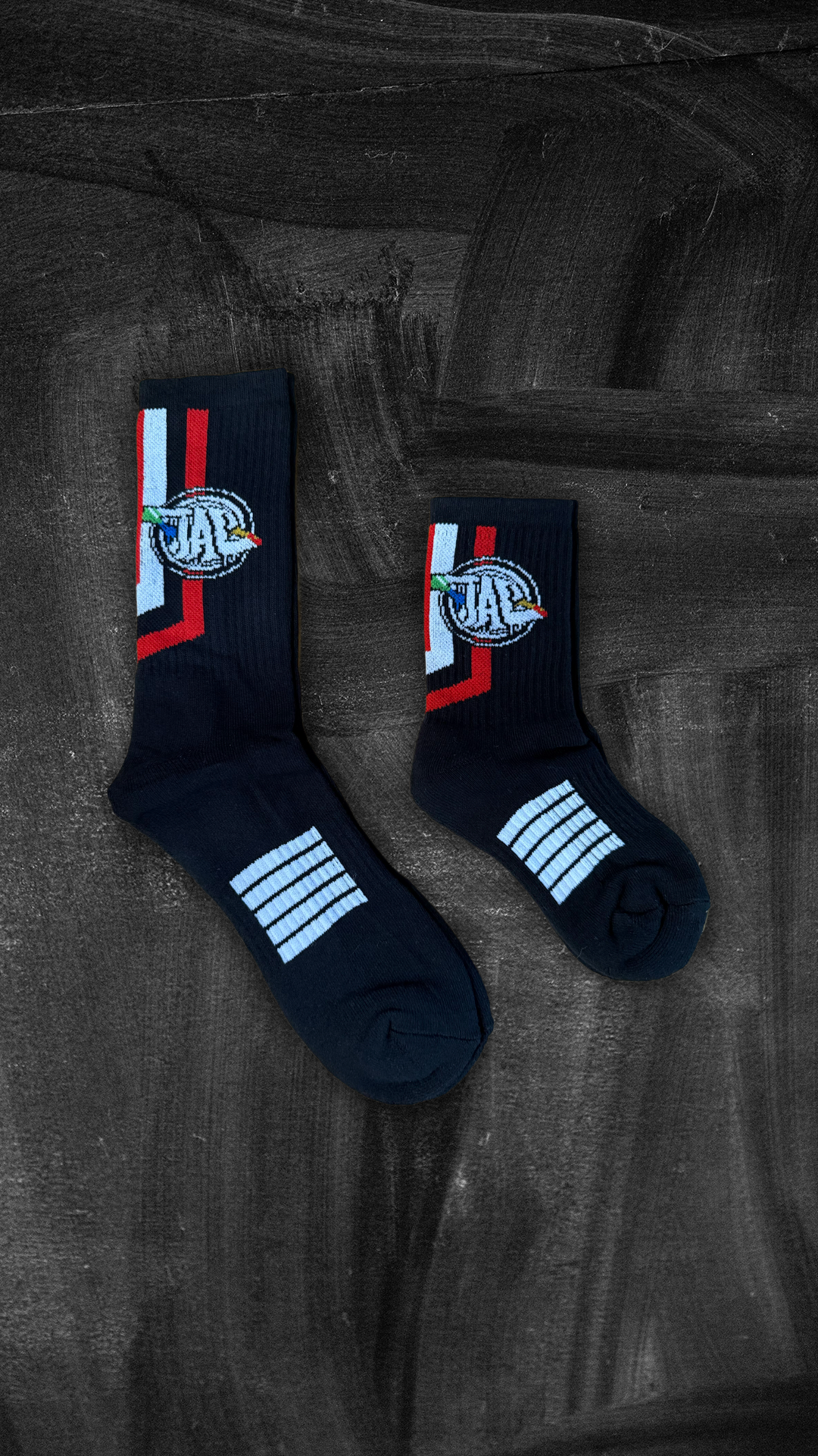 TAL Crew Socks BLACK/WHITE
